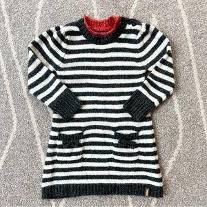 MEXX Gray White Red Striped A-line Sweater Dress Girls 18 Months